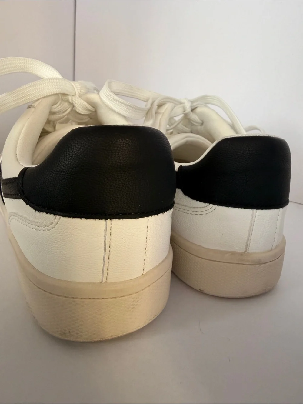 Dolce Vita White Sneakers with Black Wave Accent